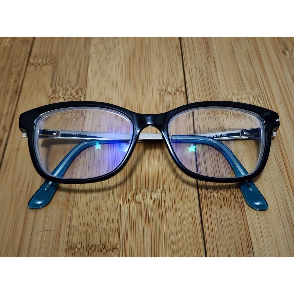 Guess GU9177 Youth Eyeglasses Frame Black Teal Flex 47-15-135 Comes With Lens